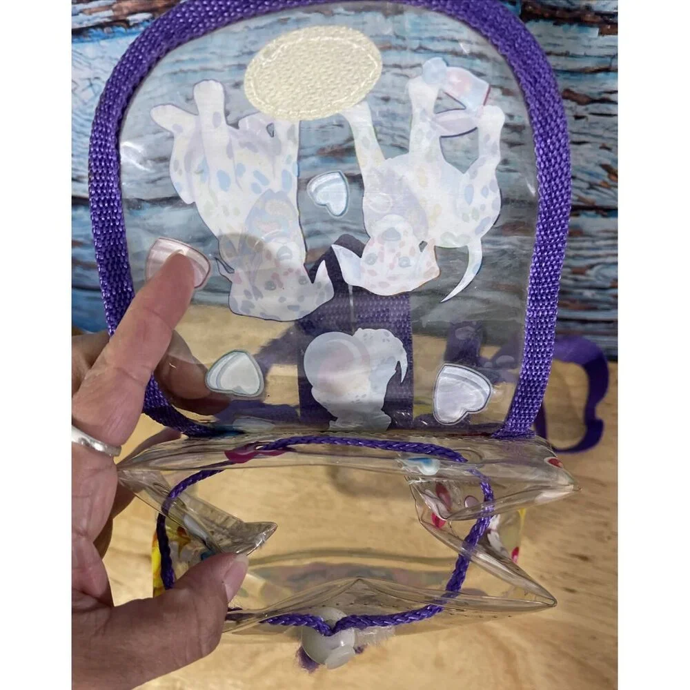 LISA FRANK Vintage 1990s Backpack Clear With Spotty Dotty Casey‎ And Cadmus